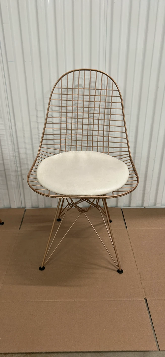 Set of 2 Wire Chairs - Gold Finish - photo 2