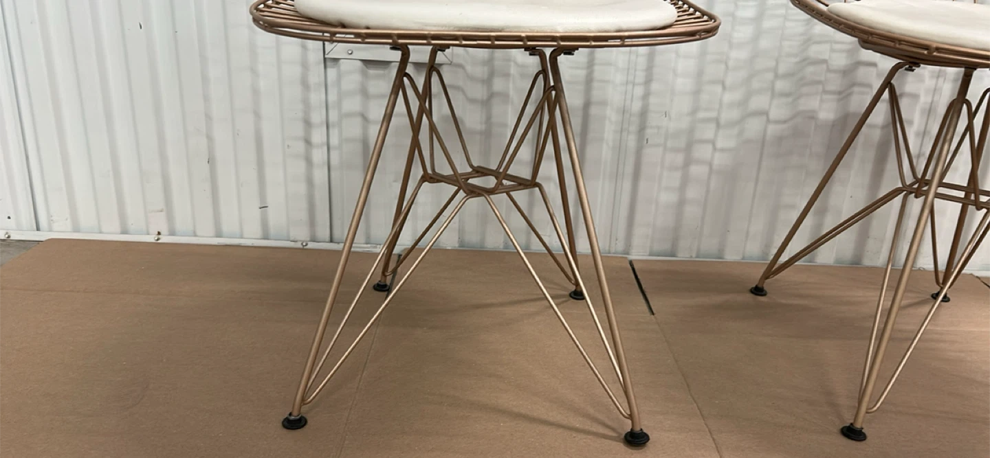 Set of 2 Wire Chairs - Gold Finish - photo 5