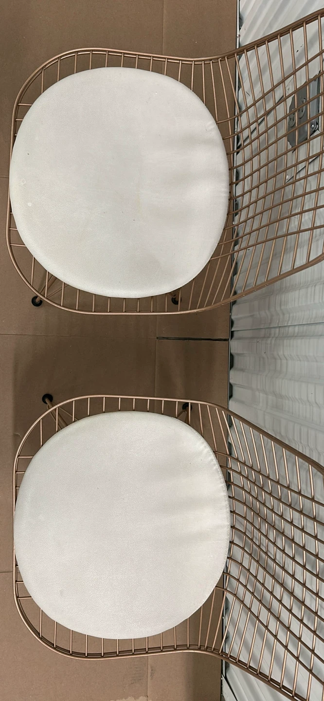 Set of 2 Wire Chairs - Gold Finish - photo 3