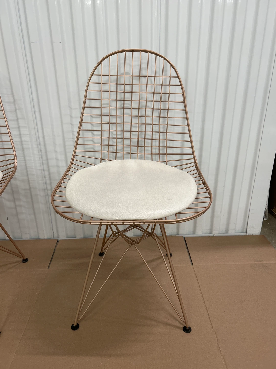 Set of 2 Wire Chairs - Gold Finish