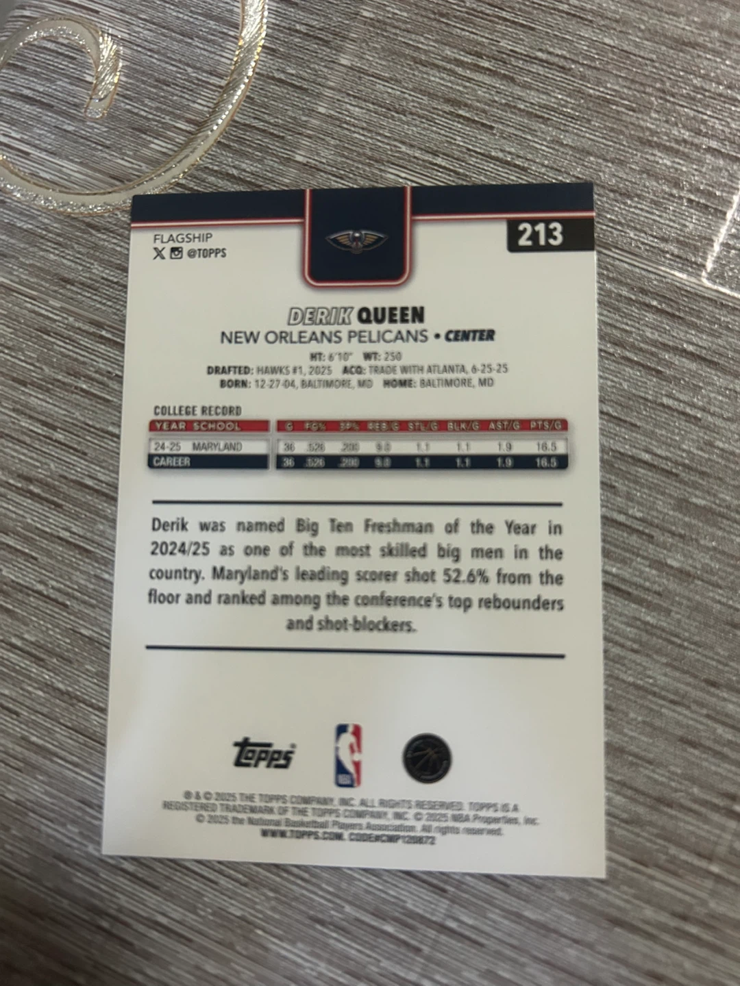 Topps Derik Queen RC Rookie Card - photo 2
