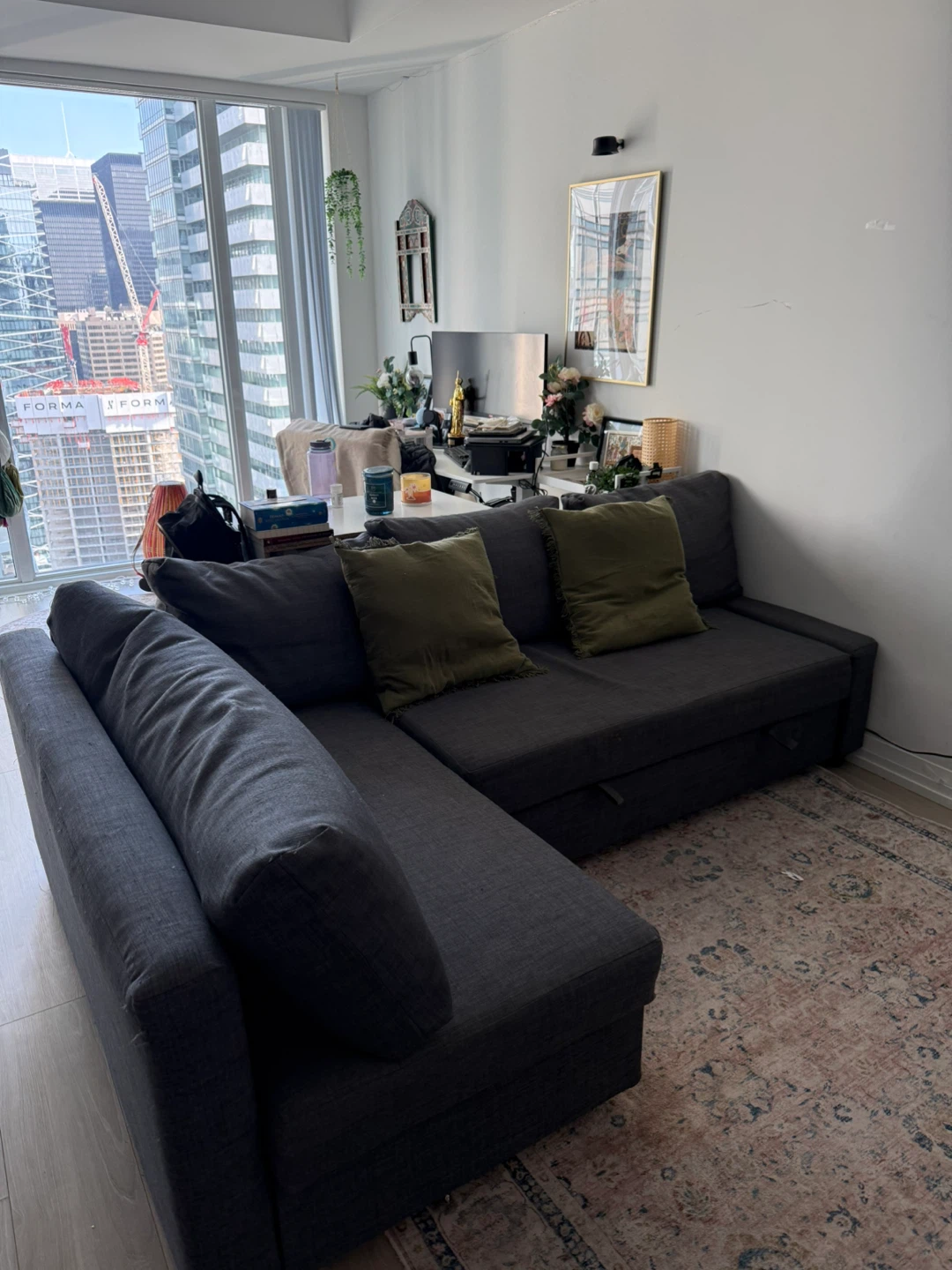 IKEA Friheten Sleeper Sectional Sofa with Mattress topper!