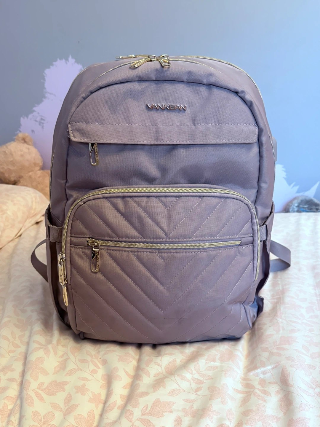 Vankean Purplish Pink Backpack