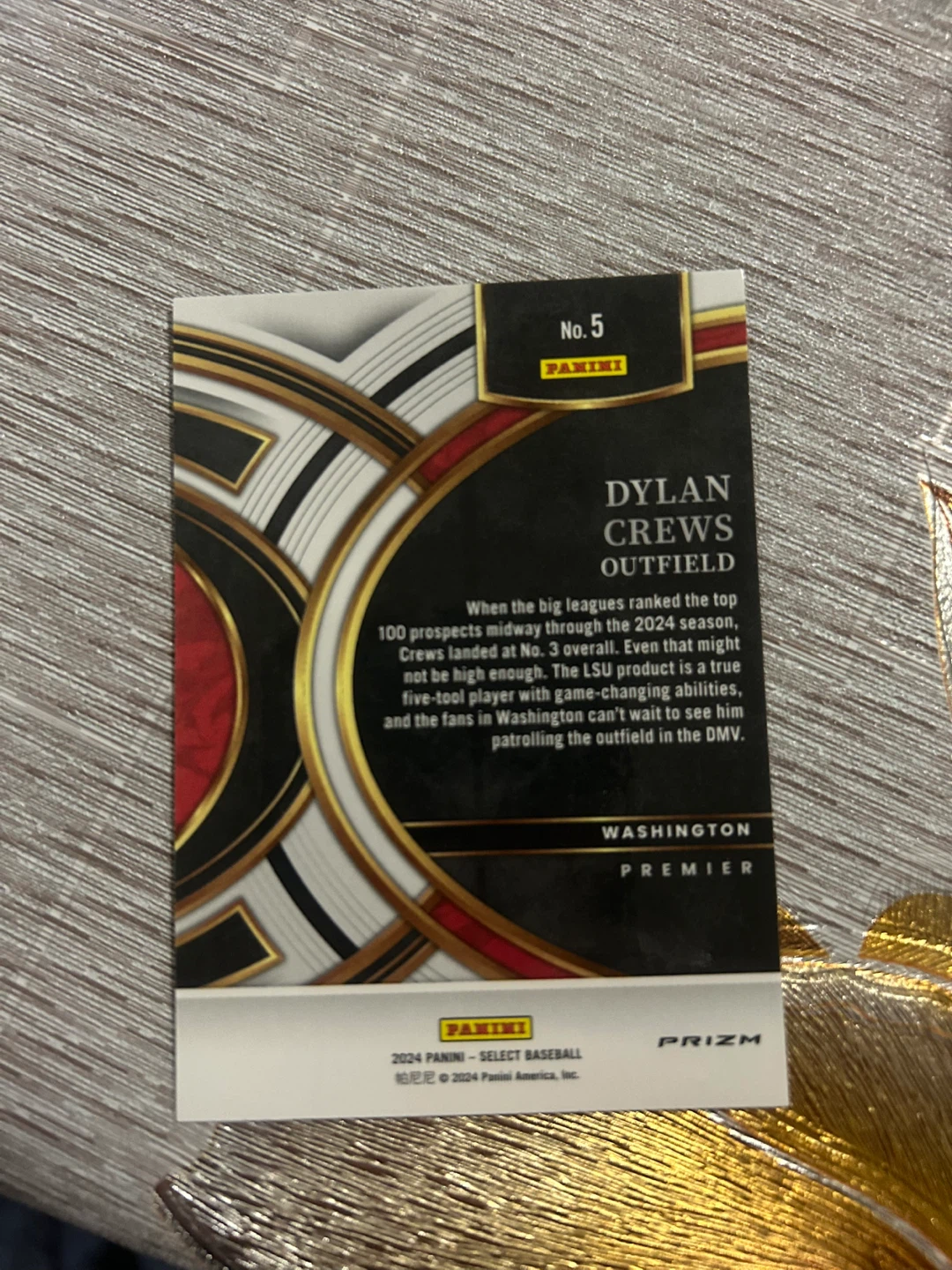Dylan Crews 2024 Panini Select Baseball Card - photo 2