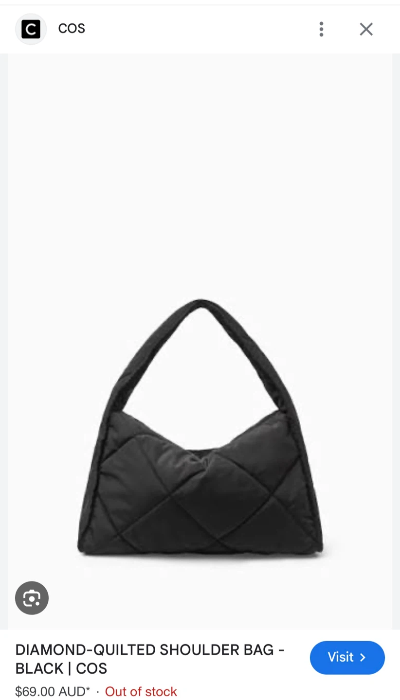 COS Diamond-Quilted Shoulder Bag - Black