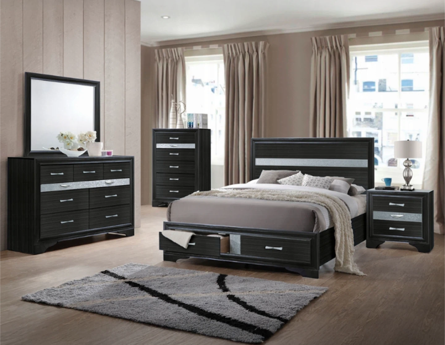Bedroom Set - Bed, Dresser, Chest, Nightstand