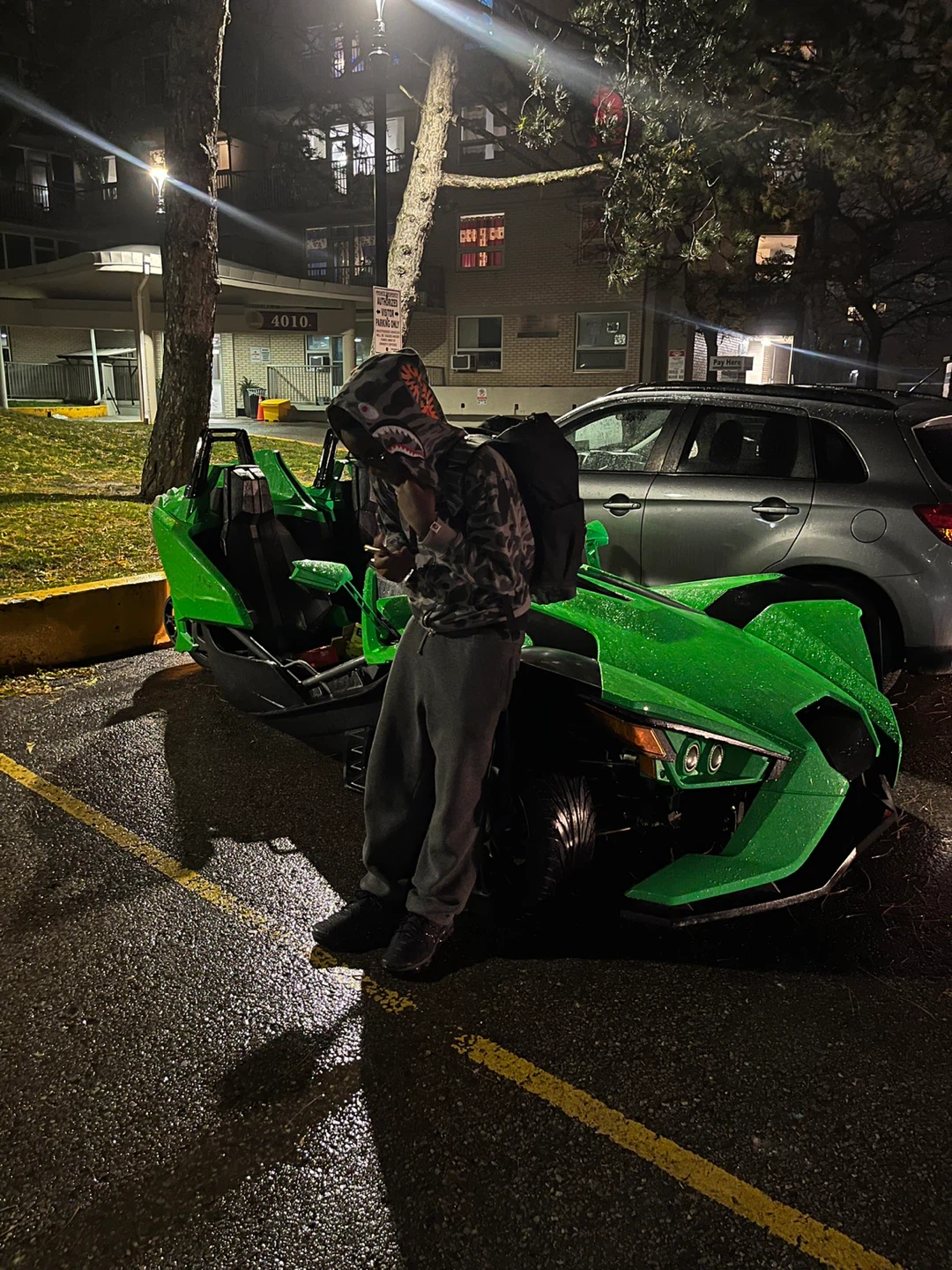 Greyish greenish bape hoodie - photo 2
