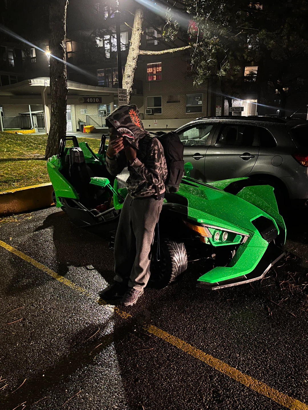 Greyish greenish bape hoodie