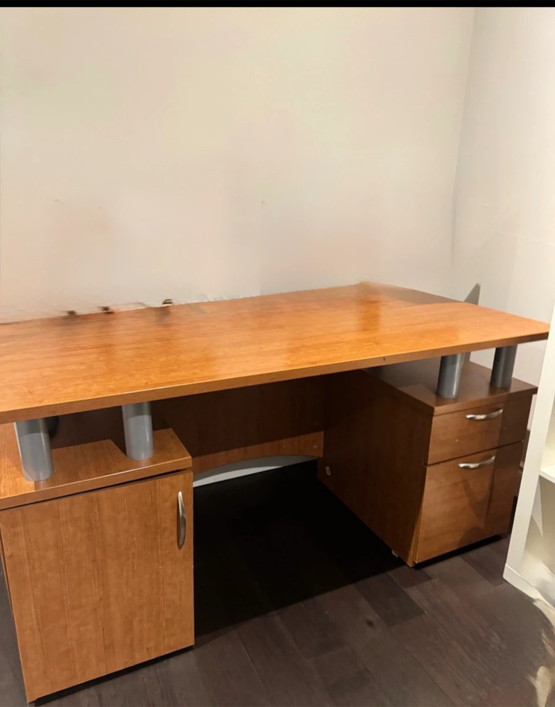 Wooden Office Desk with Drawers