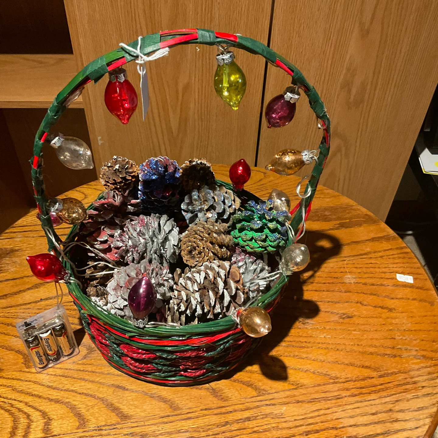 Pinecone Basket with Lights - photo 2