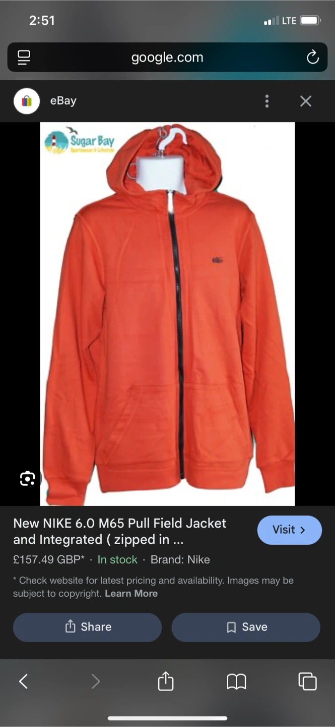Nike 6.0 M65 Orange Zip-Up Hoodie - photo 5