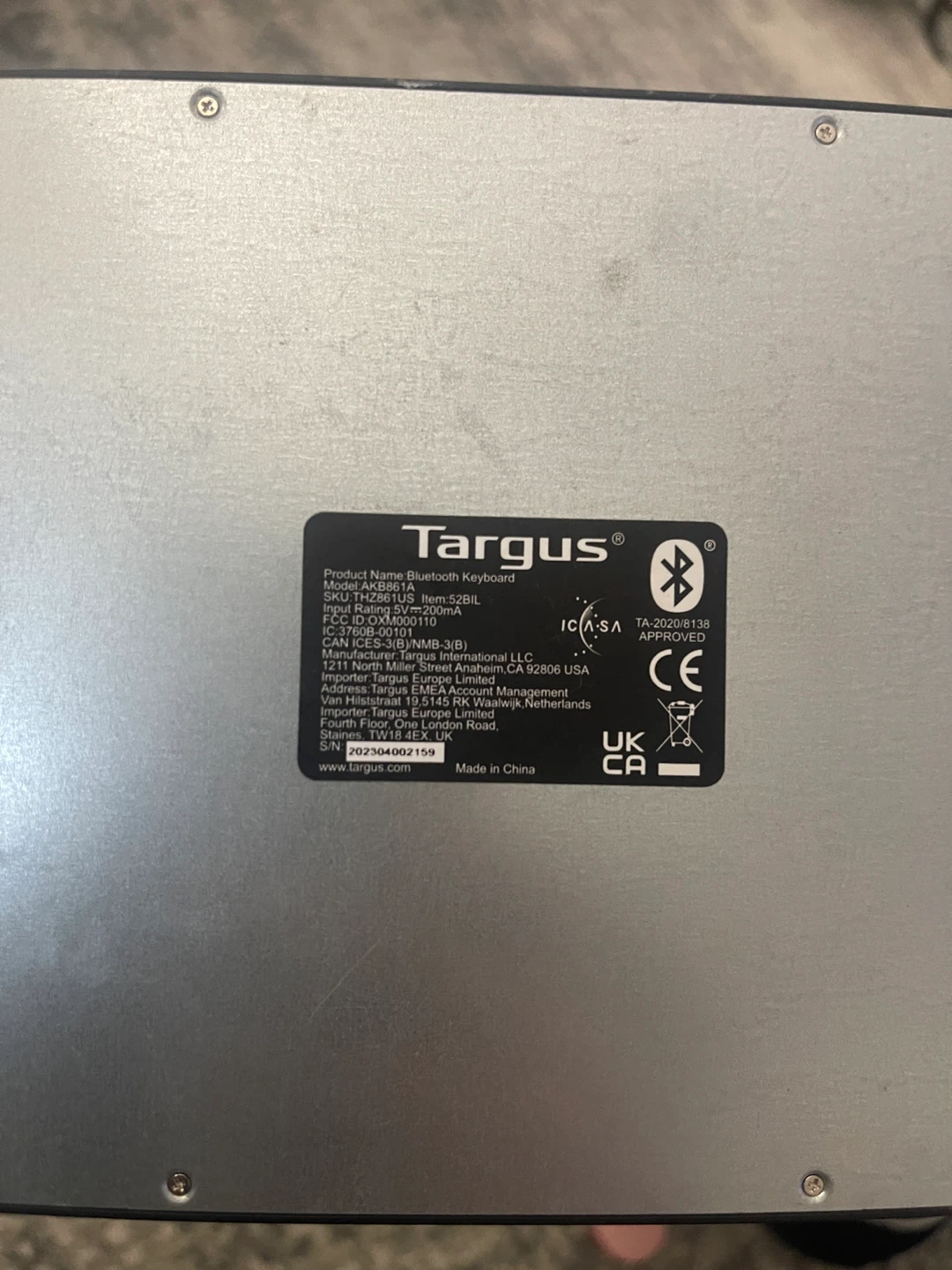 Targus THZ861US Bluetooth Keyboard - photo 3