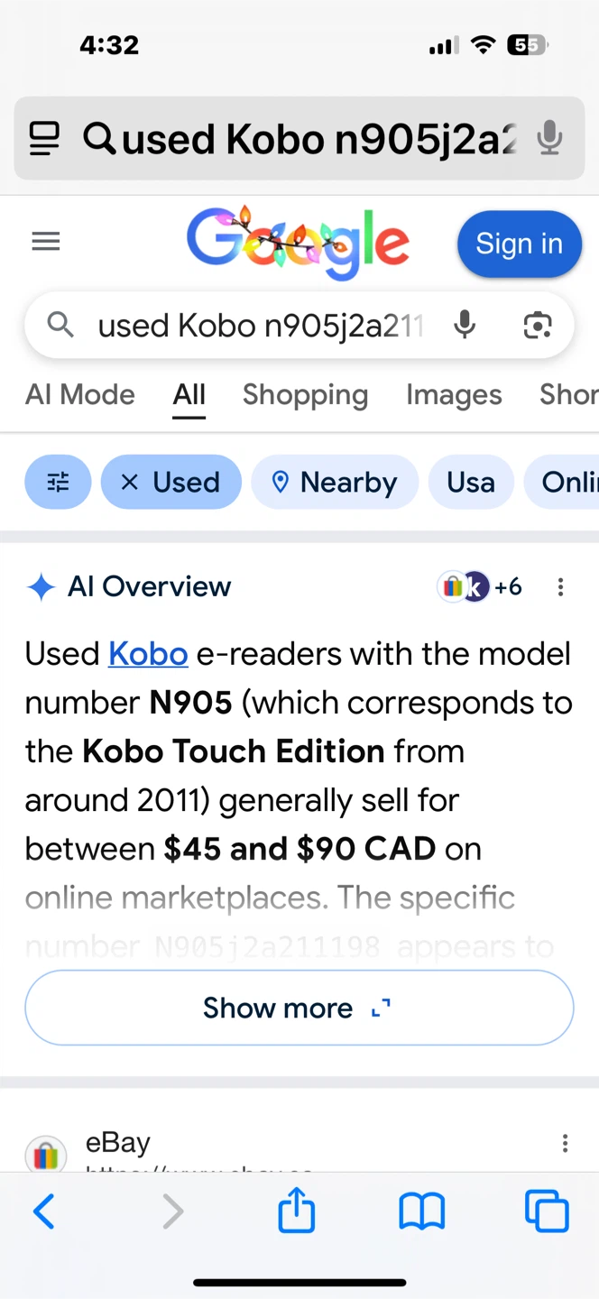 Kobo Touch eReader - Model N905J2A211198 - photo 2