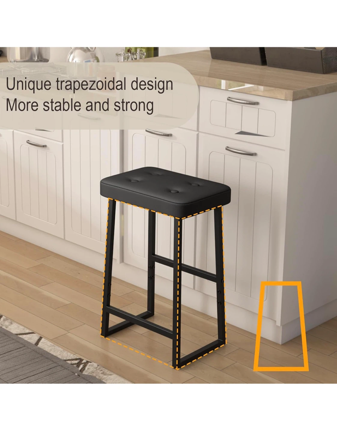 Black Bar Stool - 26 inch Height - photo 5