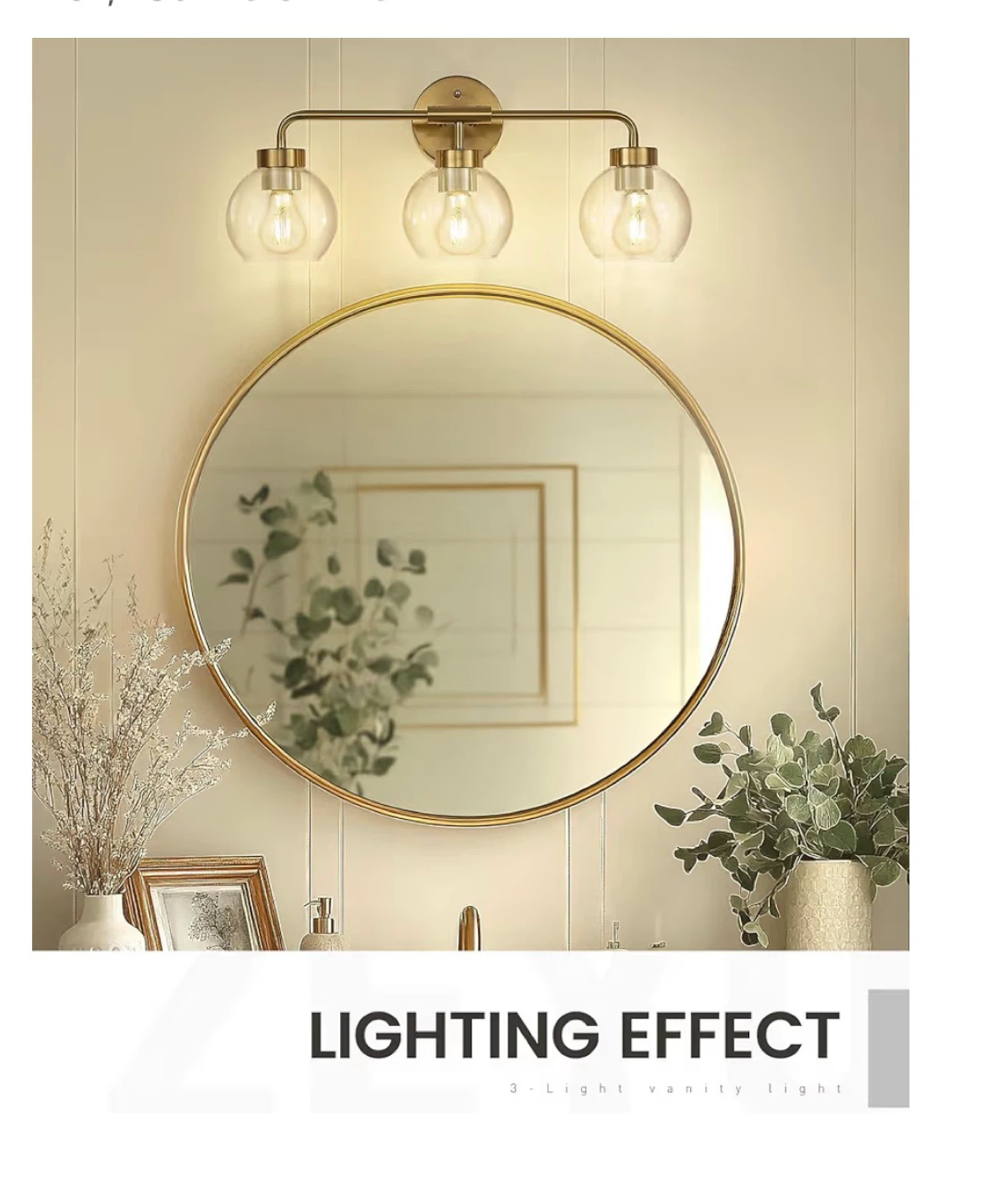Zeyu 3-Light Vanity Light - Brushed Gold - photo 4