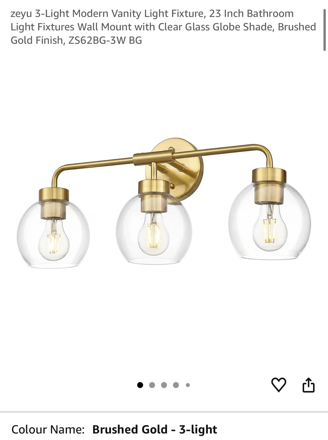 Zeyu 3-Light Vanity Light - Brushed Gold