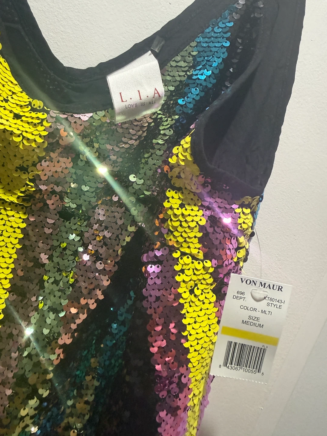 L.I.A. Love is All Sequin Tank Top - Medium - photo 3