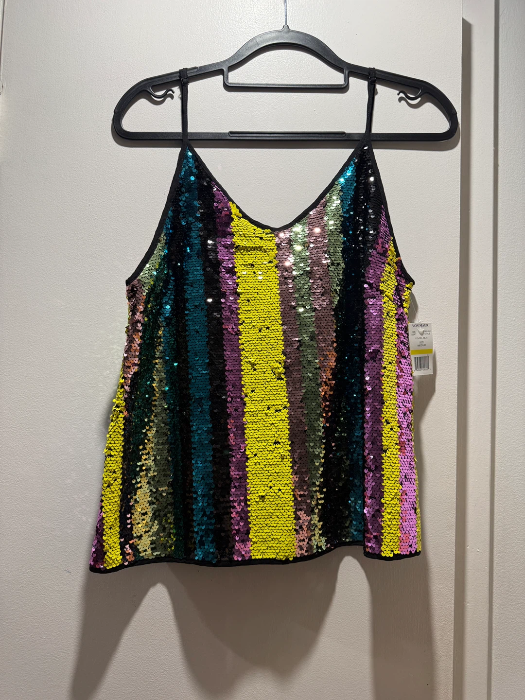 L.I.A. Love is All Sequin Tank Top - Medium