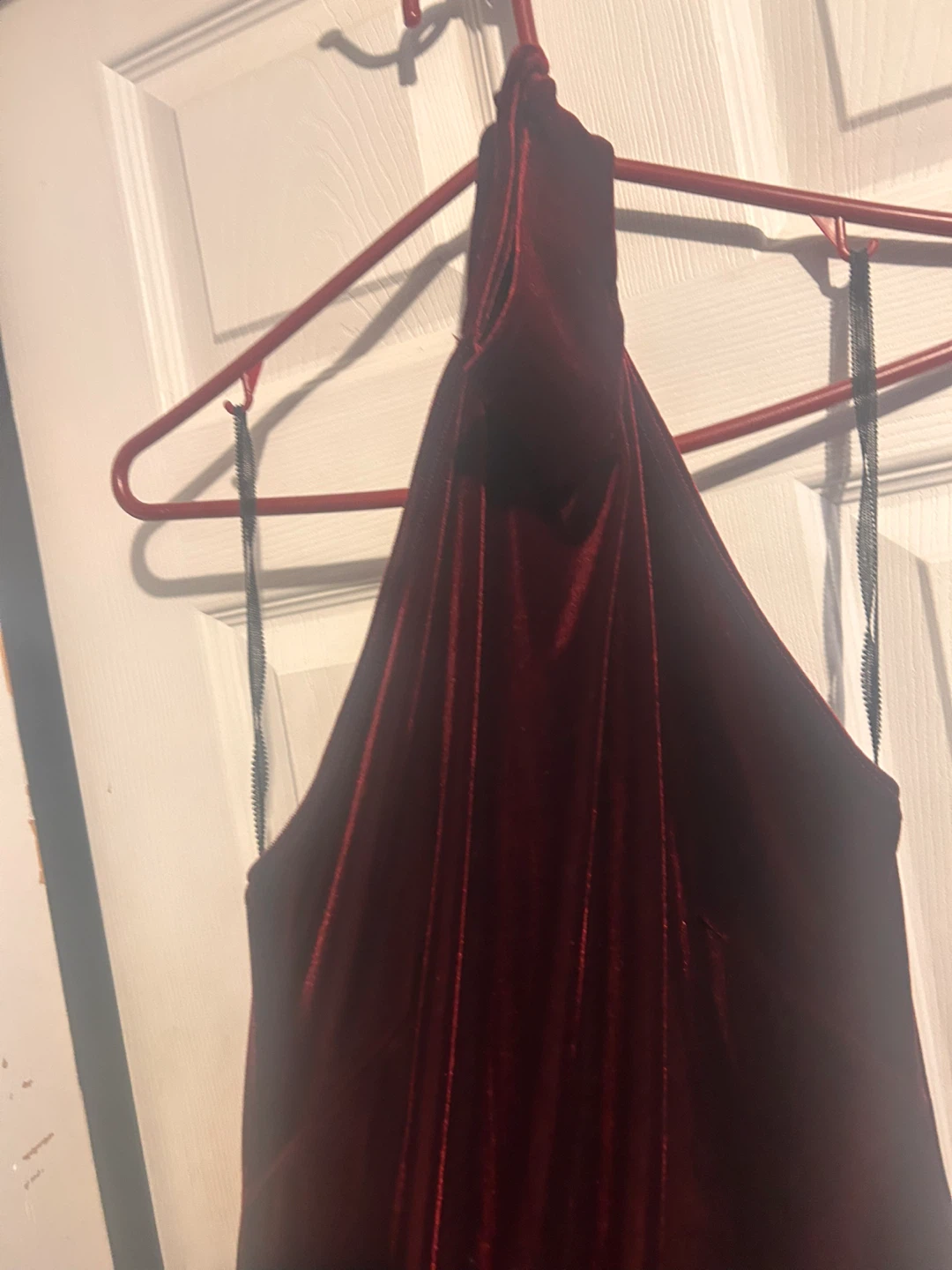 Burgundy/Red Velvet Halter Dress - photo 3