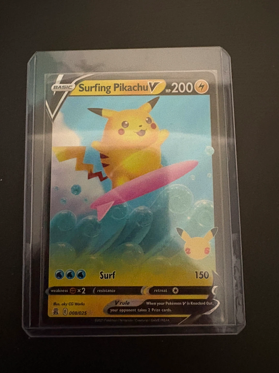 Surfing Pikachu V Pokemon Card