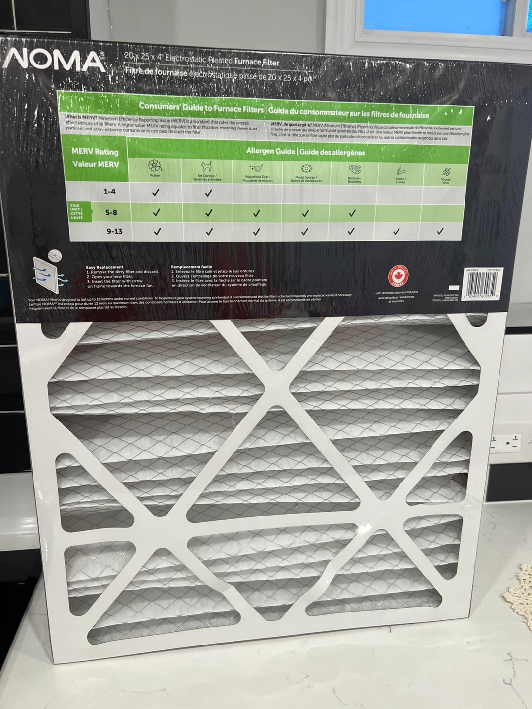 NOMA 20x25x4" Electrostatic Pleated Furnace Filter - New - photo 3