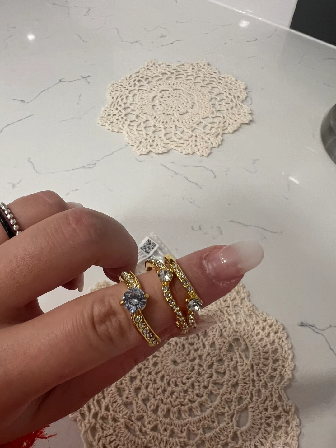 Gold Tone Snake Ring with Rhinestones - photo 2