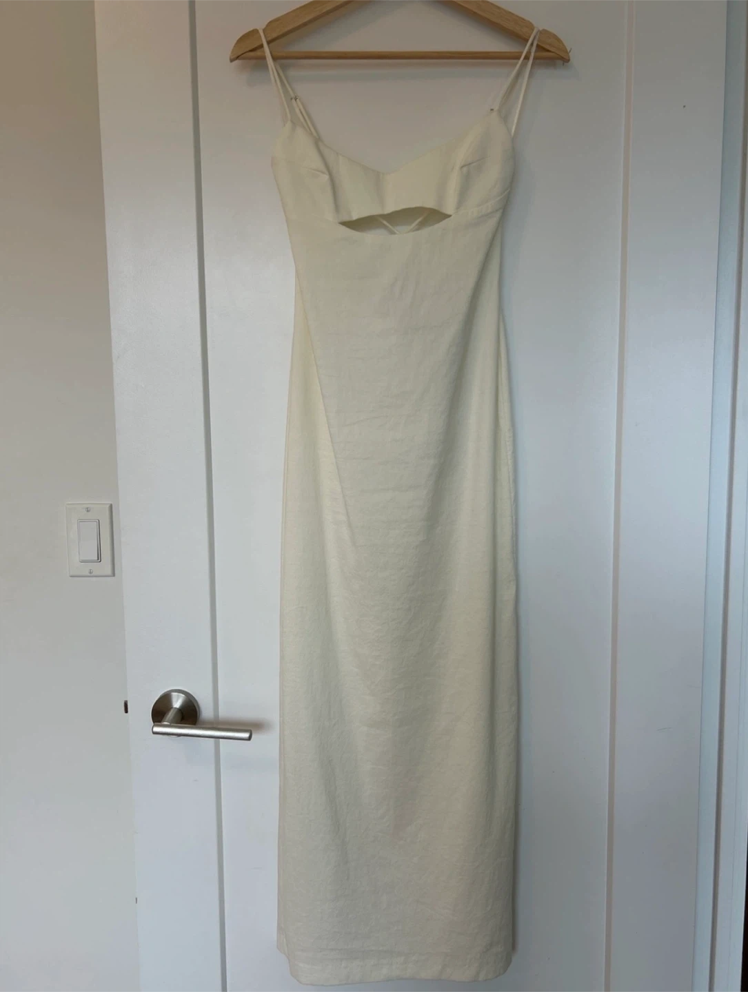 NWT Cream Dress w/ Cutout & Lace-Up Back