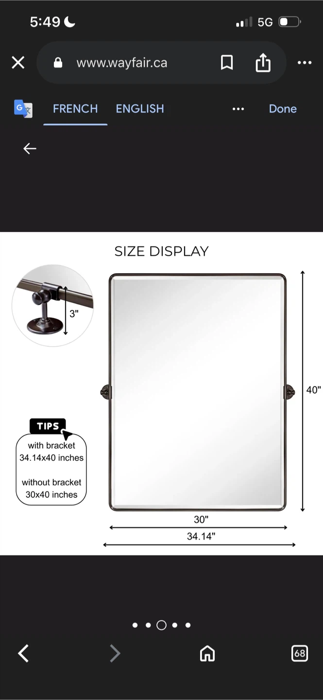 New Wayfair Tilting Bathroom Vanity Mirror - 30x40" - photo 5