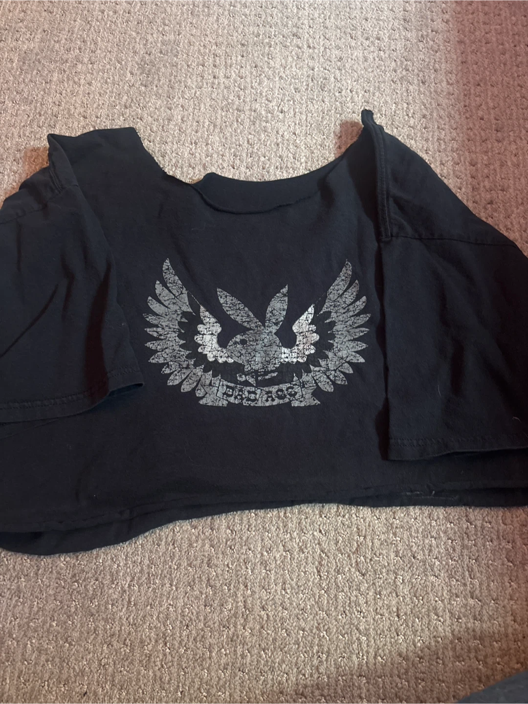 Off the shoulder playboy crop top