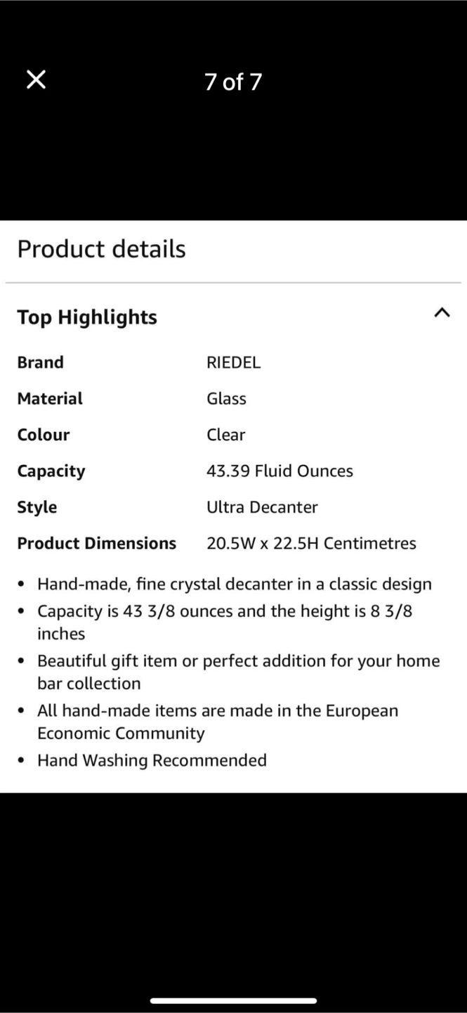 RIEDEL ULTRA DECANTER-ORIGINAL/NEW - photo 4