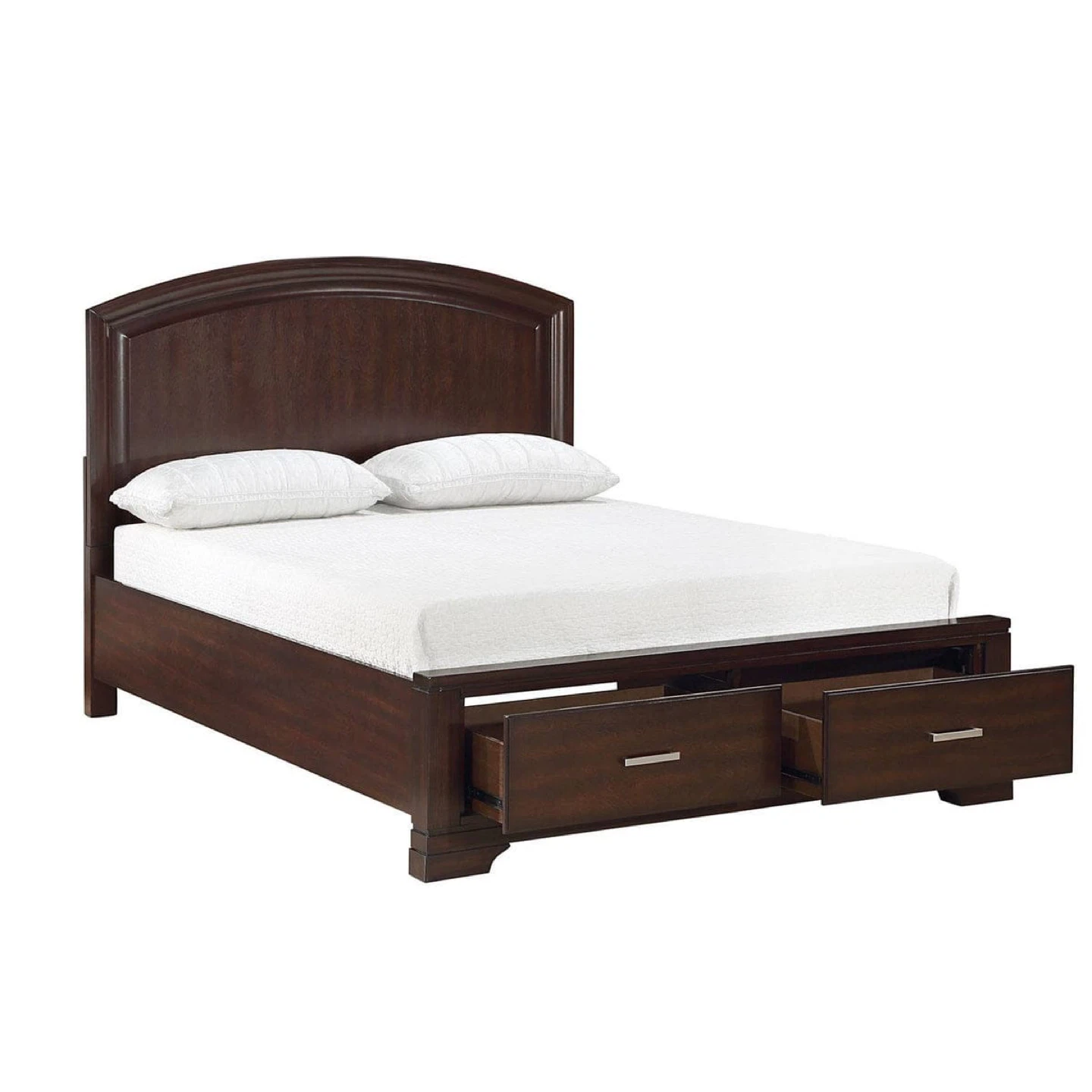 Wood double bed frame and double mattress