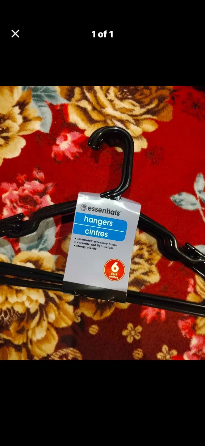 Essentials Black Hangers - 6 Pack