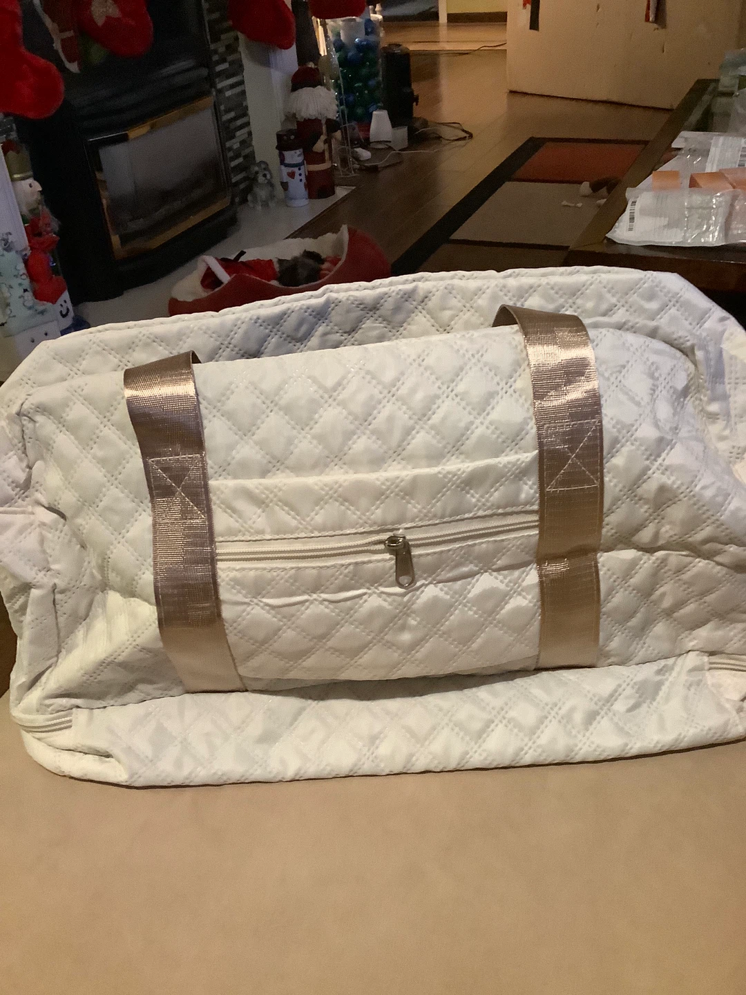 NEW ZUOMANNI Quilted Travel Duffel Bag - Beige - photo 3