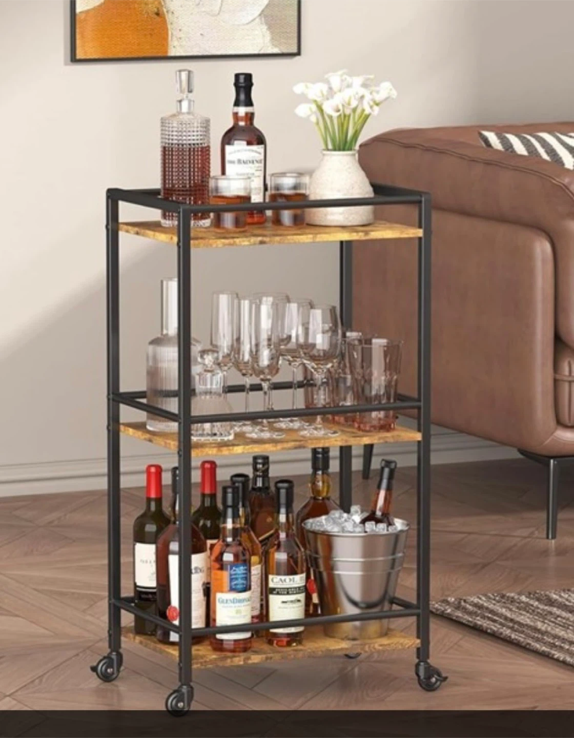 3-Tier Bar Cart - Maximize Your Space!