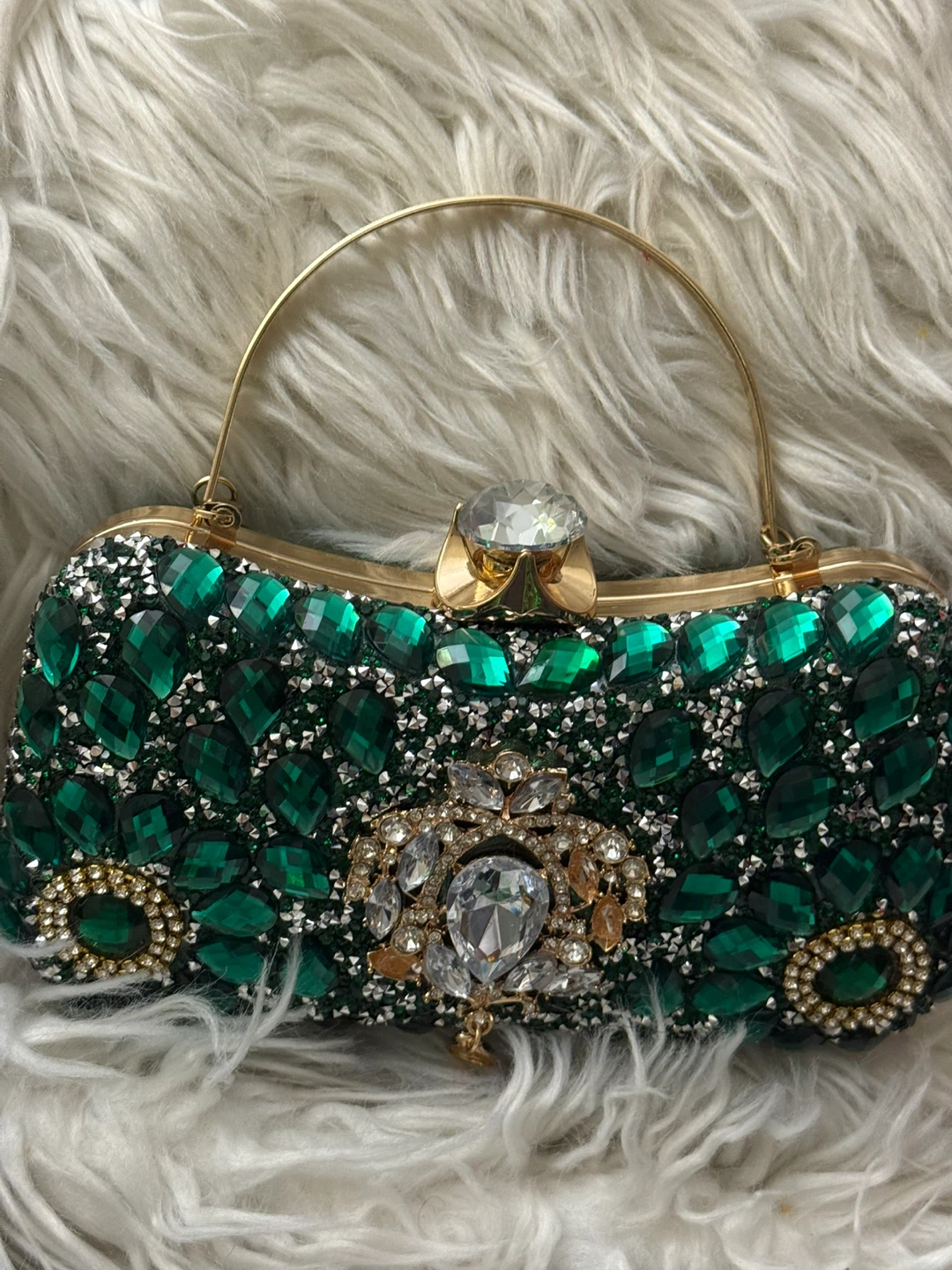 Green Embellished Clutch Bag  size M boot size 9 - photo 2