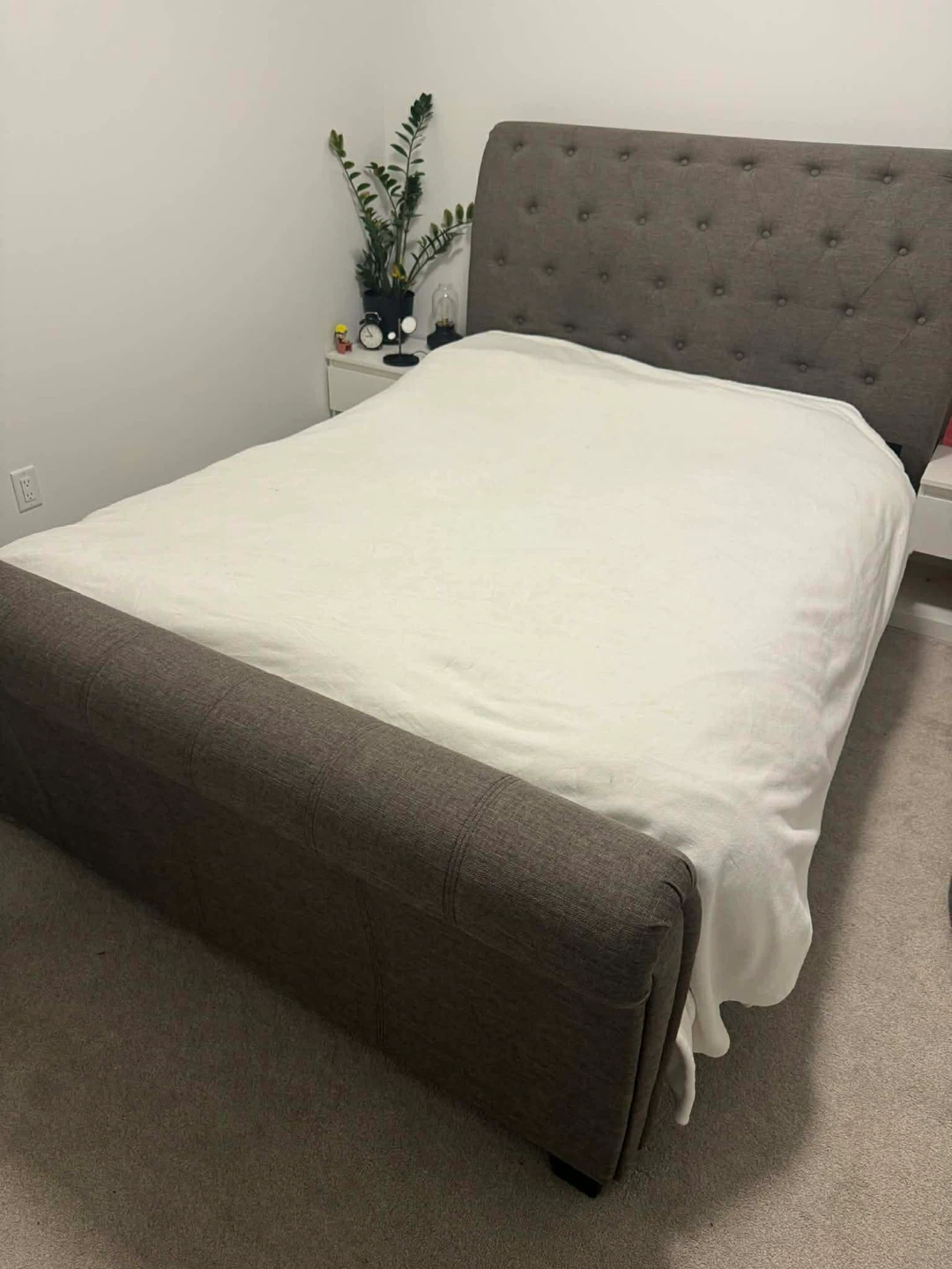Upholstered Bed Frame - Grey