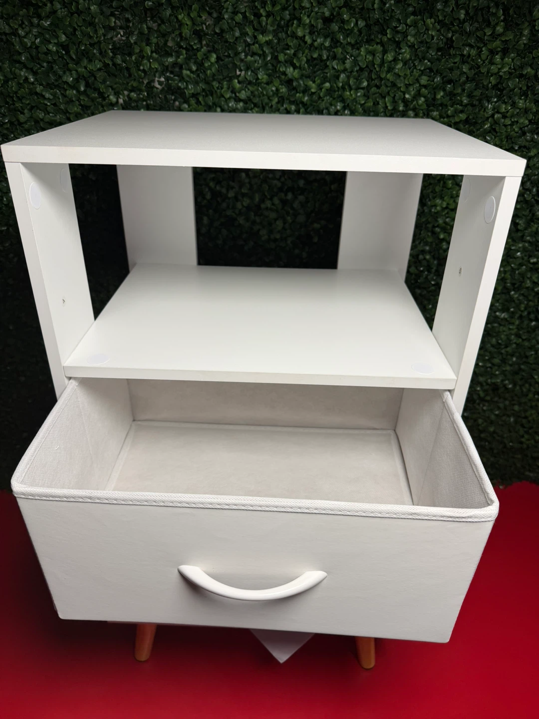 Night Stand, White Kids Nightstand with Drawer - photo 2
