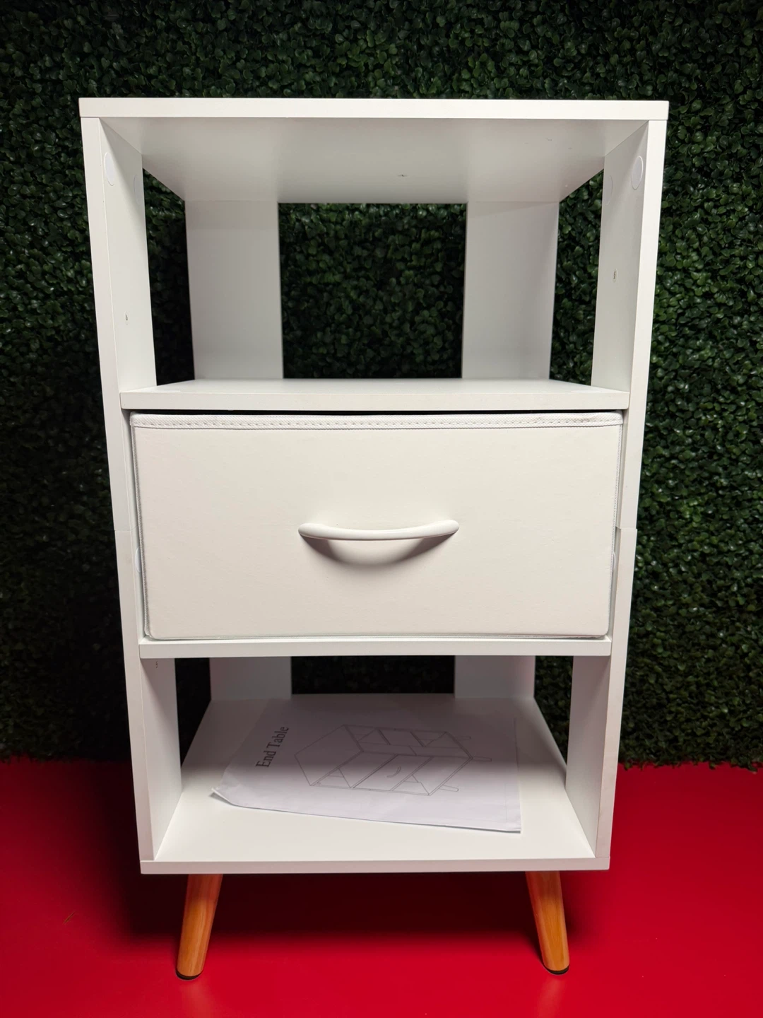 Night Stand, White Kids Nightstand with Drawer - photo 3
