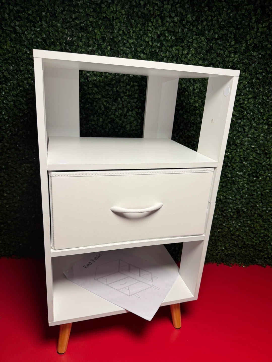 Night Stand, White Kids Nightstand with Drawer