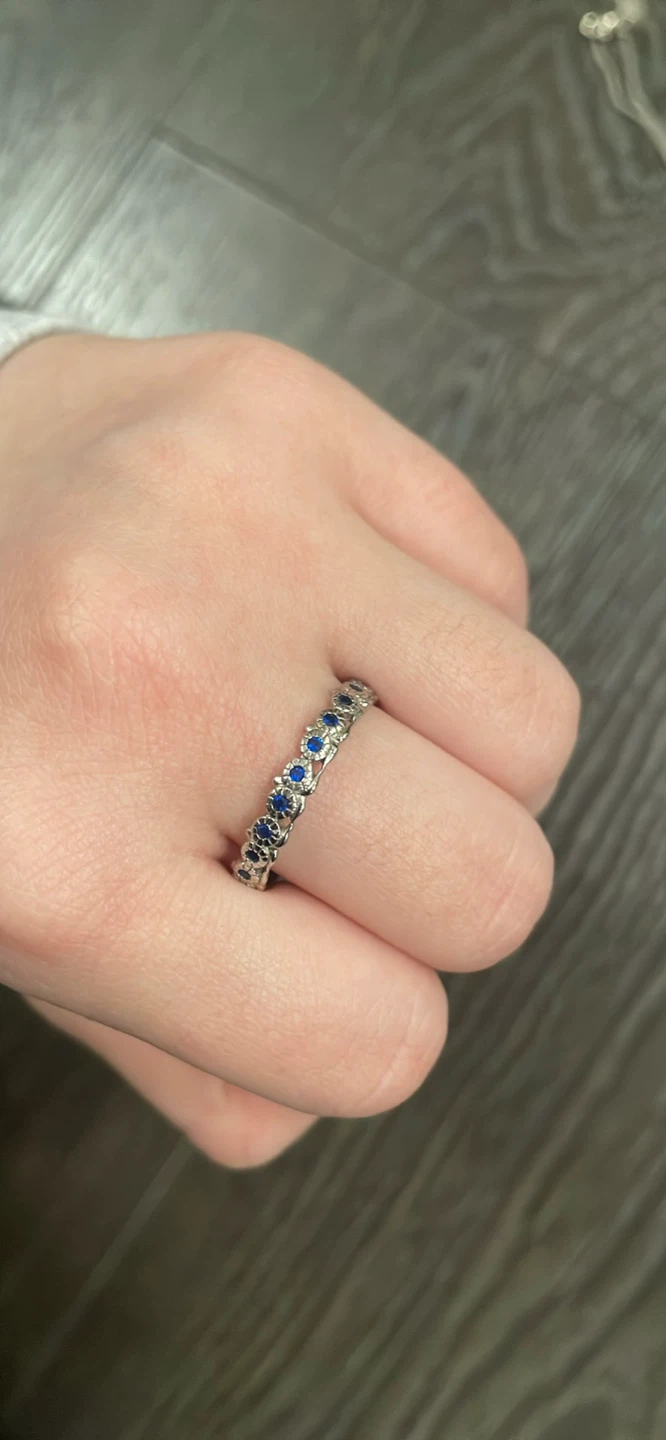 Silver Ring with Blue Stones