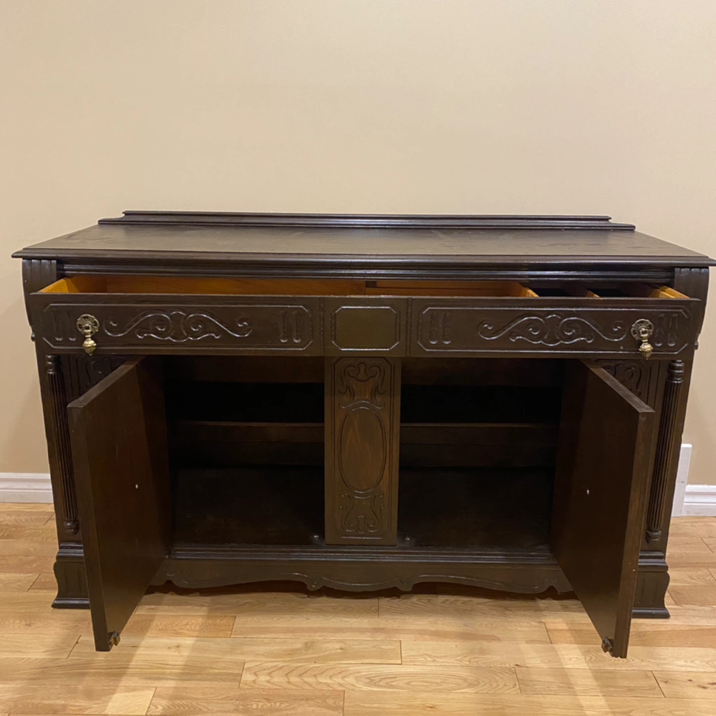 Antique Krug Bros Solid Wood Sideboard Buffet (CAN DELIVER) - photo 3