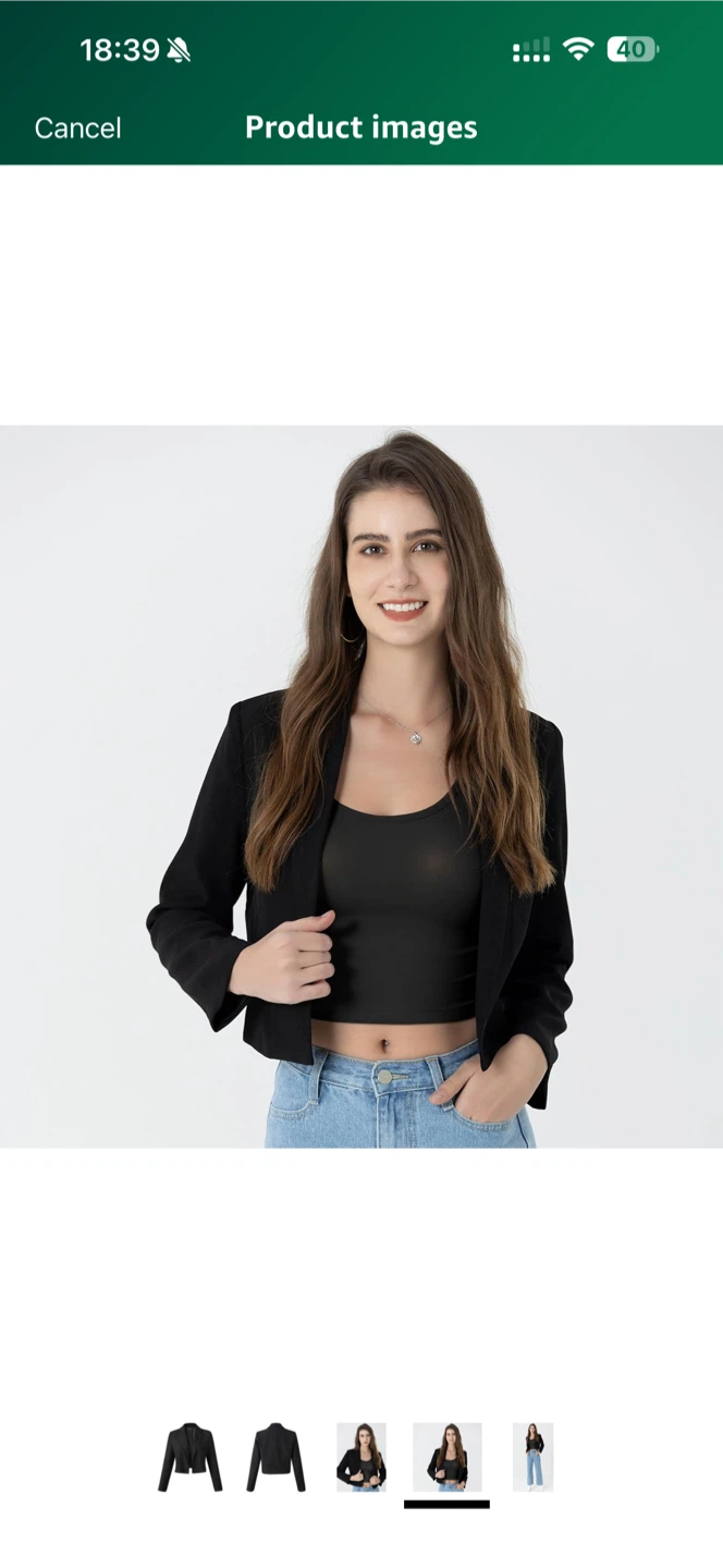 Beninos Black Cropped Blazer Size XS and L - photo 2