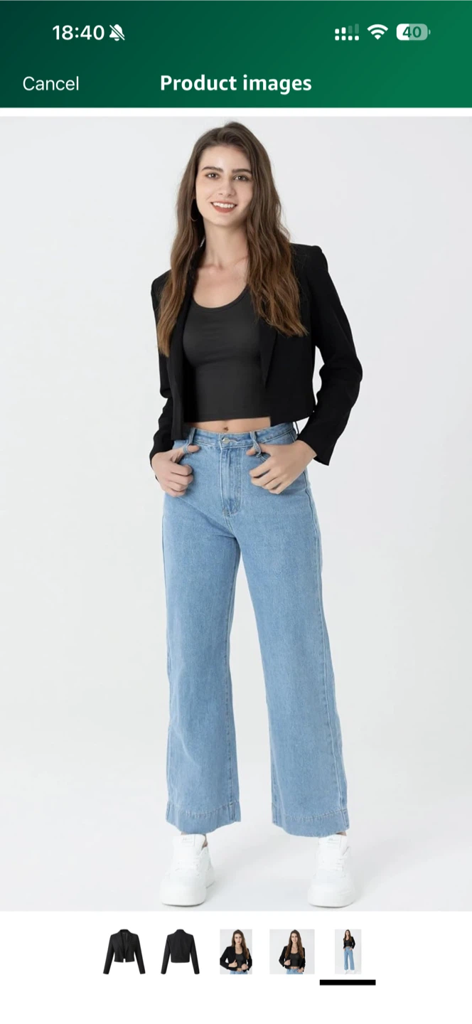 Beninos Black Cropped Blazer Size XS and L - photo 3