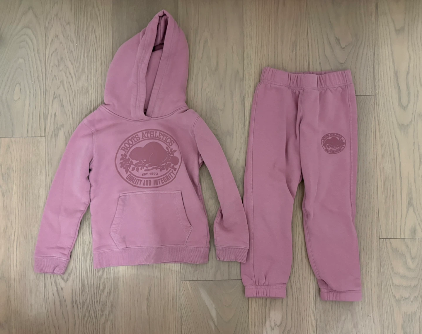 Roots Kids Pink Hoodie & Sweatpants Set Size 6