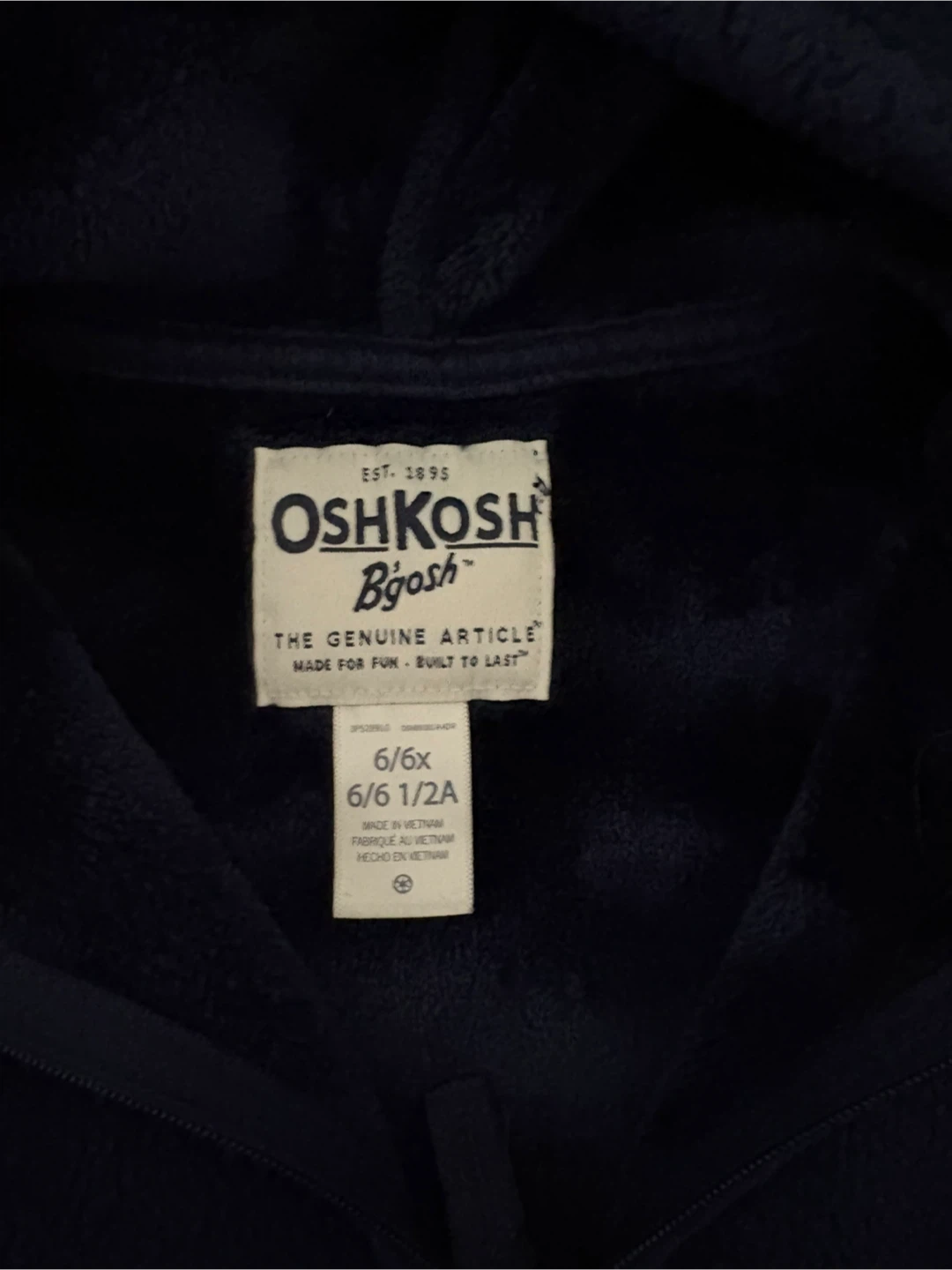 1 available- OshKosh Bgosh Navy Blue Sherpa Hoodie - Size 6/6x - photo 3