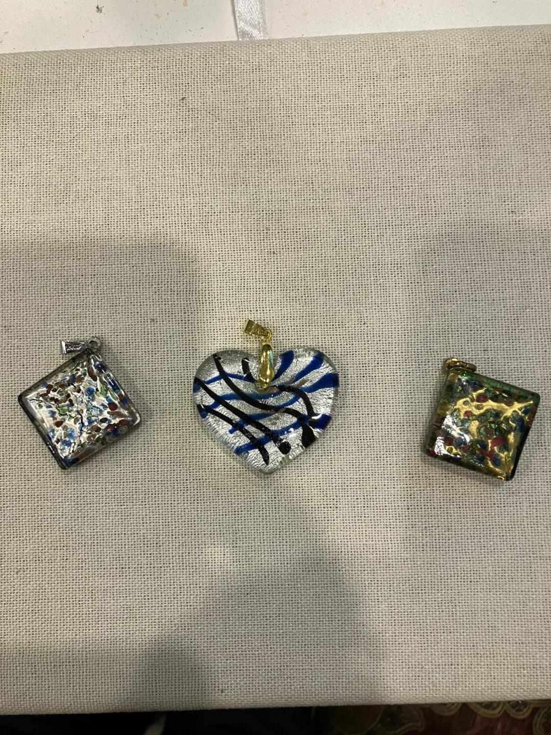 Murano Glass Pendants, Set of 3