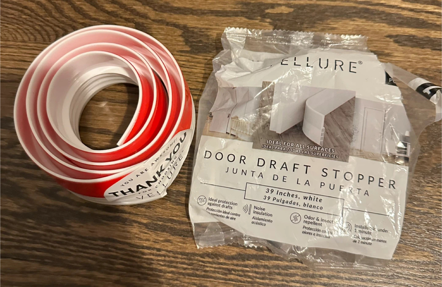 New Ellure Door Draft Stopper - 39 Inches, White - photo 3