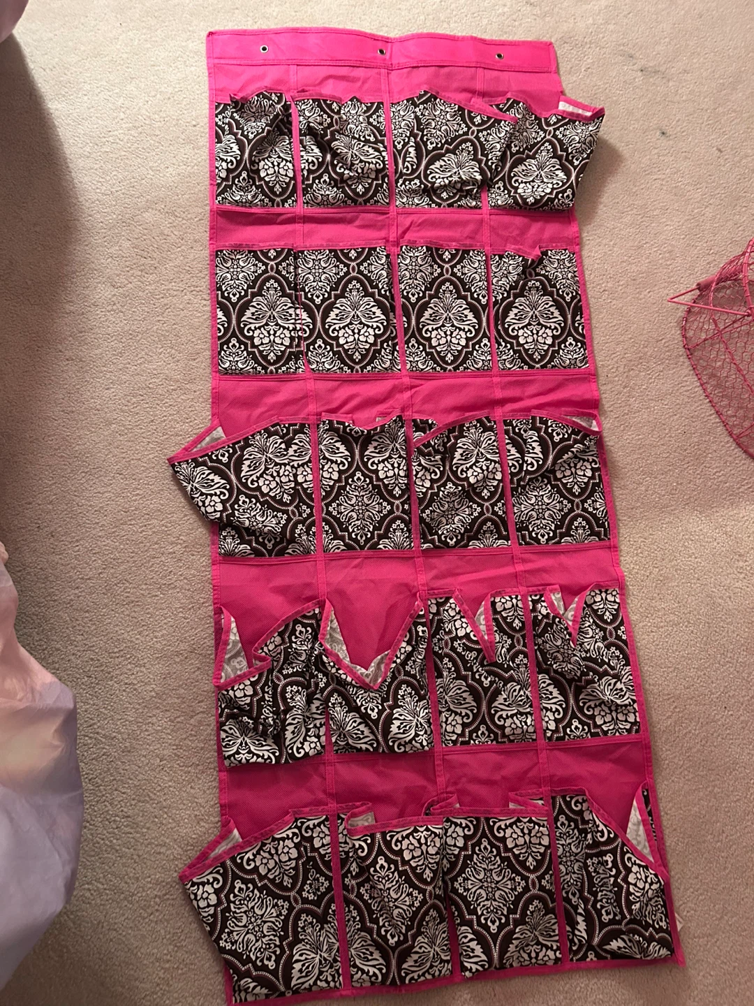 Hanging Pink Shoe Organizer