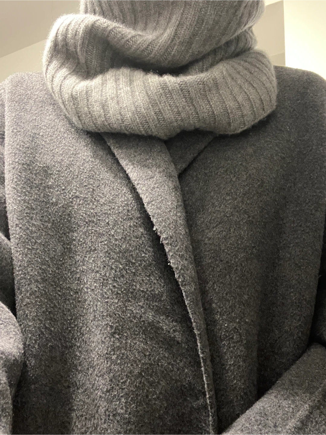 Grey Wool Blend Long Coat - photo 4
