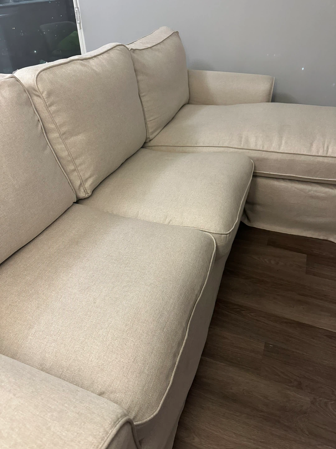 IKEA Uppland Loveseat with Chaise - Kilanda Light Beige - photo 3